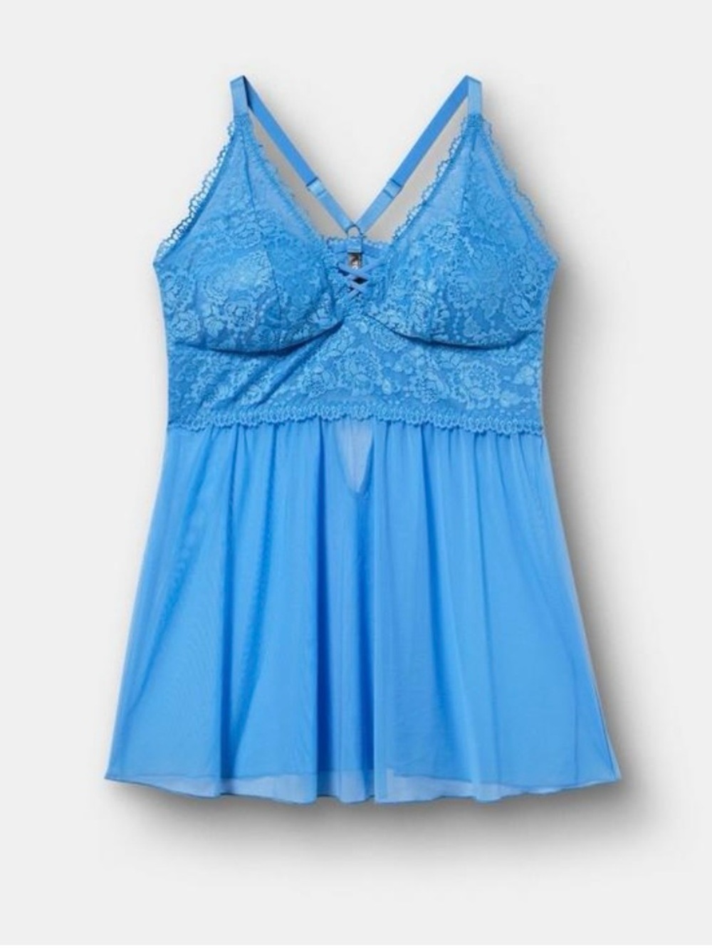 Torrid Simply Lace Chiffon Babydoll - Reggatta Blue - Size 0/L/12 - NWT